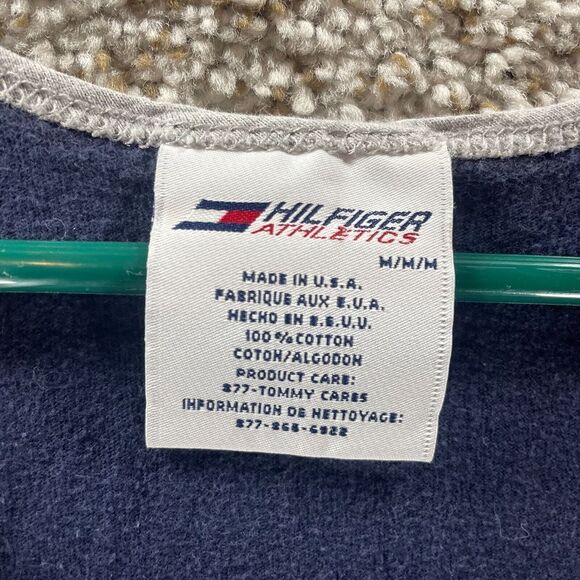 Vintage Tommy Hilfiger Athletics Shirt Mens Medium Blue Tank Top USA Made Logo - Picture 5 of 10